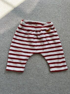 Bobo Choses Red and White Striped Baby Shorts